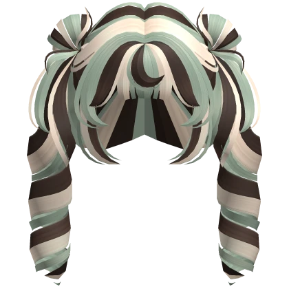 Mint Chocolate Chip Space Bun Coily Curl Pigtails