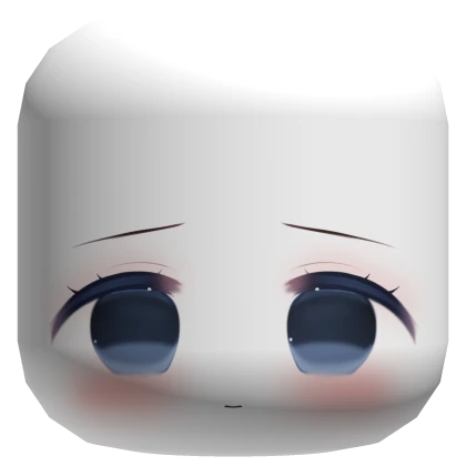 Blue anime moe cutecore face mask shy