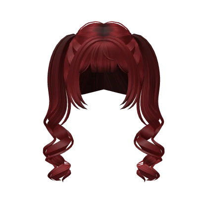 Curly Dreamy Shoujo Pigtails (Red Fade)