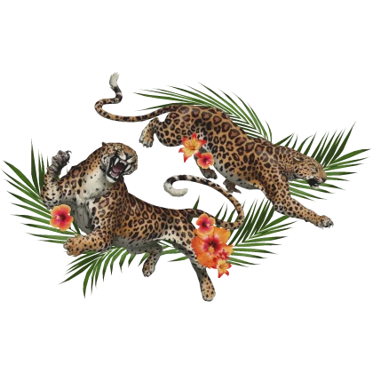 Leopard Animal Tropical McBling Harajuku in Orange