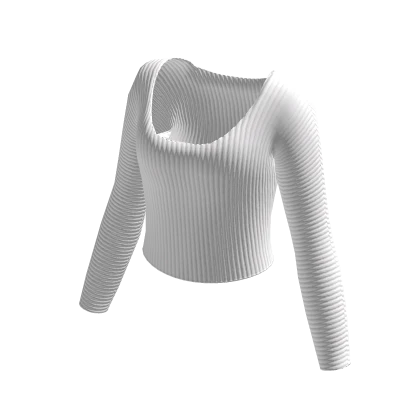 White Fit Long Sleeve Top