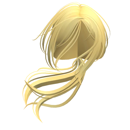 windy horror protagonist ponytail in light yellow