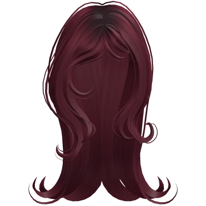 ♡ long swooped girly hair in cherry red