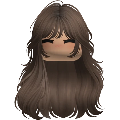 Brown Messy Wavy Hair w/ Cute Blush Face