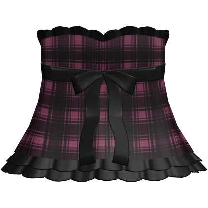 pink gothic plaid black ruffled dollita dress