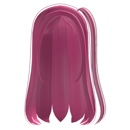 Pinkie Pony Cute Long Hair w Side Pigtail