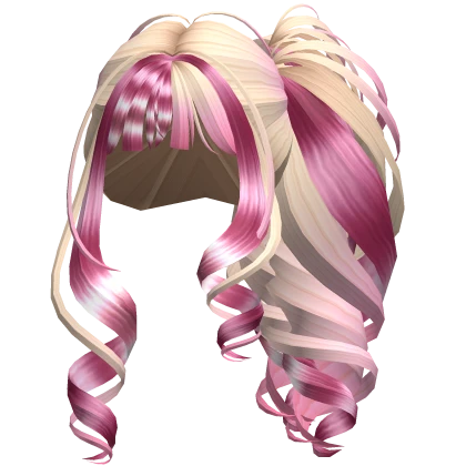 Blonde Pink Gyaru Anime One Side Curl