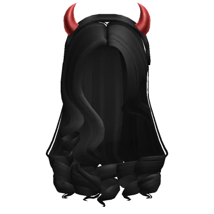 Baddie Curly Hair with Devil Horns ( Black )