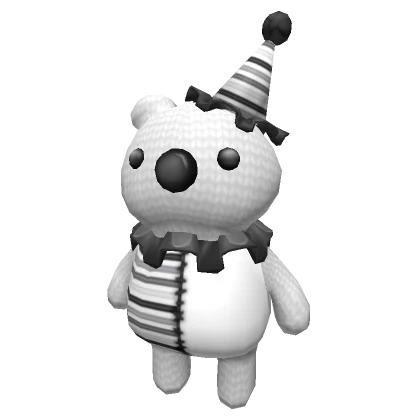 Grayscale Clown Bear Doll