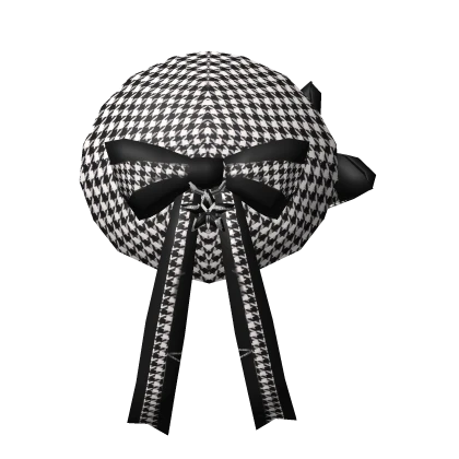 ✨Black Houndstooth Bowtie Sailor Beret Hat   