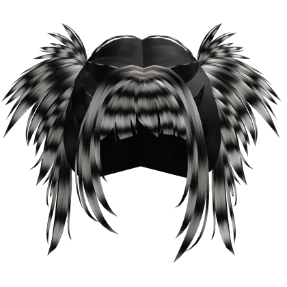 Black Raccoon Rockstar Hair w/ scene bangs