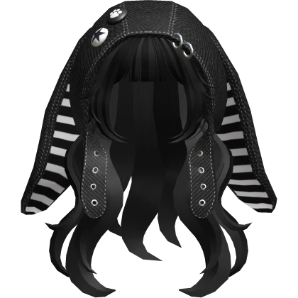 Black&White Bunny Hat Hair