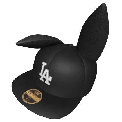 Black LA Bunny Fitted Hat