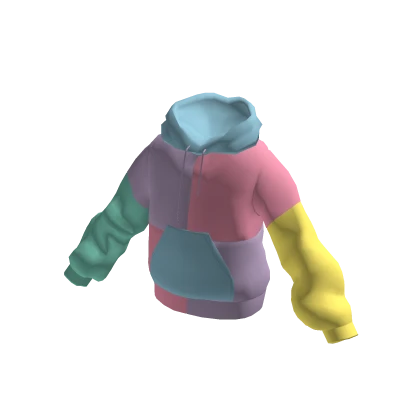 Trendy Cute Color Block Rainbow Pastel Hoodie