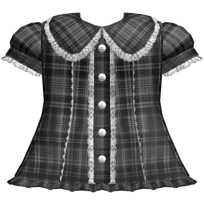 grey gothic plaid laced lita doll dress w collar