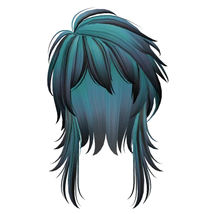 two tone vkei anime hair (teal & black)