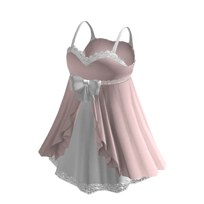 🍀Ruffle Lace Strap Dress (Baby Pink)