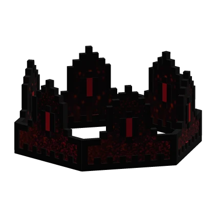 Black and Dark Red Splattered 8-Bit Crown