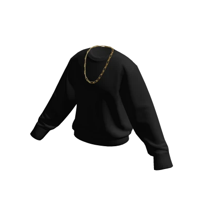 Black Sweater w/ Gold Chain
