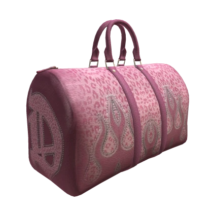 Pink Cheetah Flame Duffel Bag
