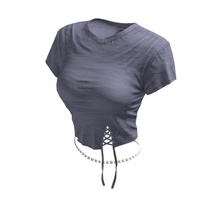 BB Cute Grey Cropped Top w/ Lace  