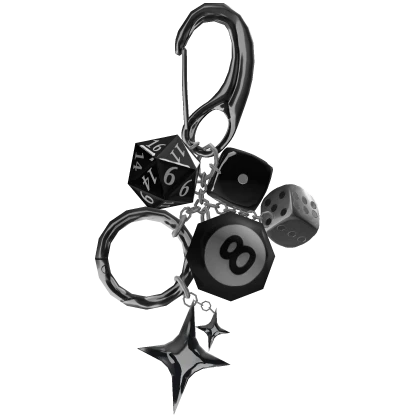 Y2k 8 Ball Silver Keychain