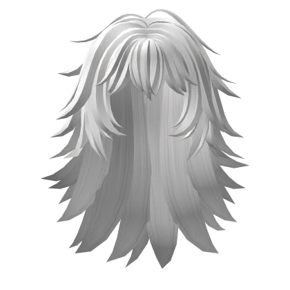 Messy Long Spiky Anime Hair (White)