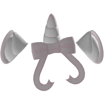 ♡ : soft unicorn horn w/ ears + pink ribbon 