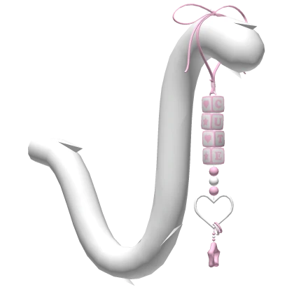 Cute White/Pink Baby Kitty Tail