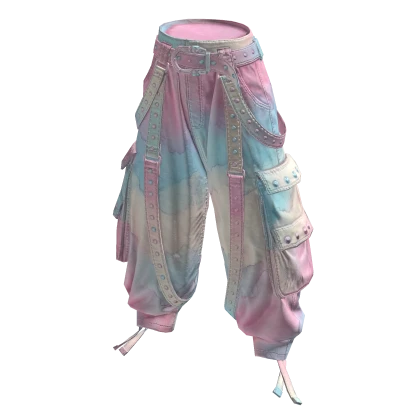 Y2K Cargo Pants - Marshmallow Candyfloss