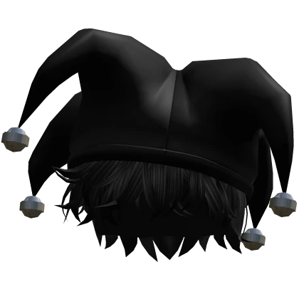 Jester Hat w/ Messy Curly Grunge Hair