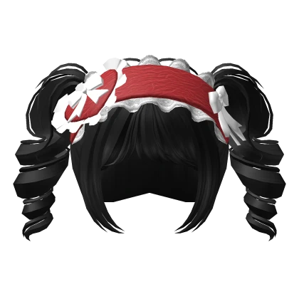 🍀Christmas Headband Curly Pigtails (Black)