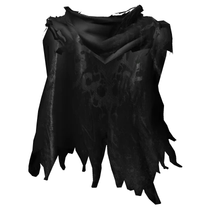 Black Trendy Emo Grunge Ripped Cape