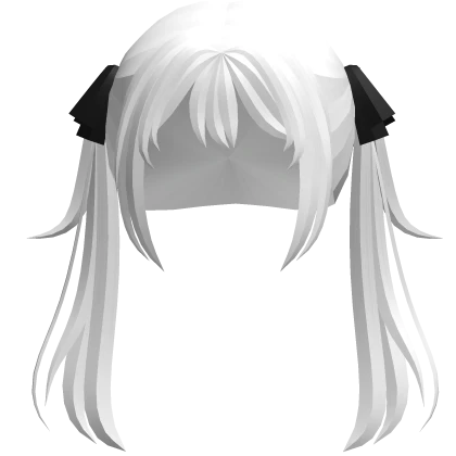 ♡ cutecore layered twin pigtails /w ribbons white