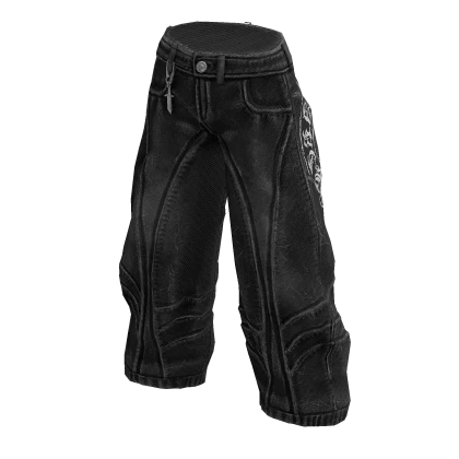 Black Gothic Baggy Dagger Jeans