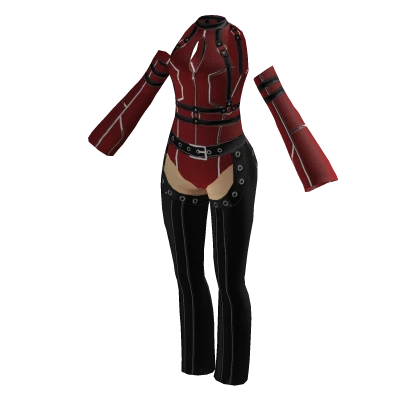 Red Light Orange Cyber Femme Queen Bodysuit