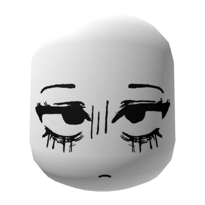 
Annoyed Goth Punk Girl Face -  White