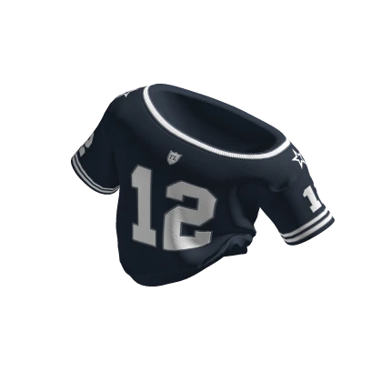 Off Shoulder Jersey Blue White 12