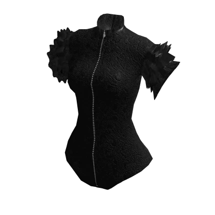 🫧 Black Goth Ruffled Animal Print Top Suit