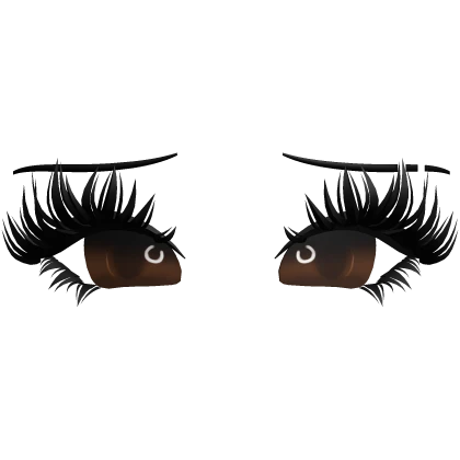 ♡ cute lashes w eyes + eyebrows (brown)