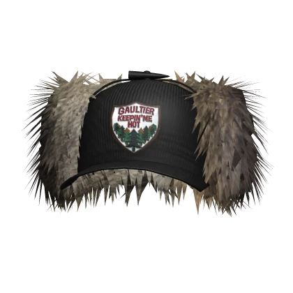 2004 High Fashion Fox Fur Black Hat