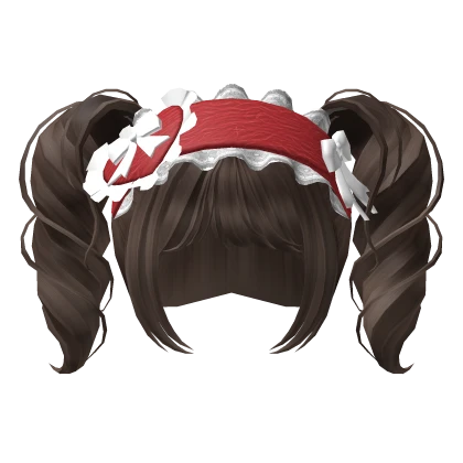 🍀Christmas Headband Wavy Pigtails (Brown)