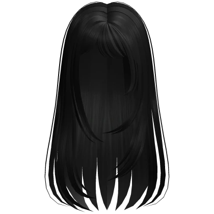 ♡ delicate thin straight hair black