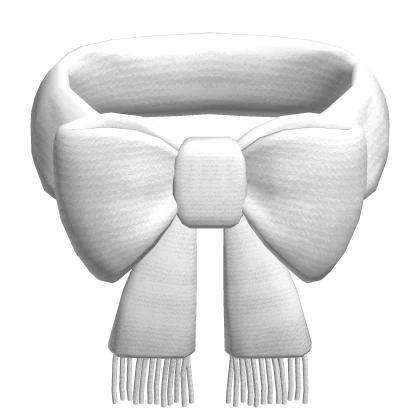 Oversized Bow White Scarf