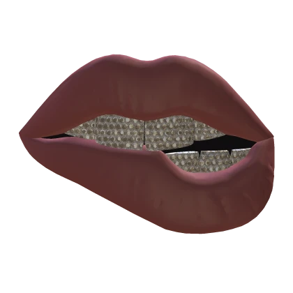 Iced Out Lip Biting Style Girl Grillz [ Mauve ]