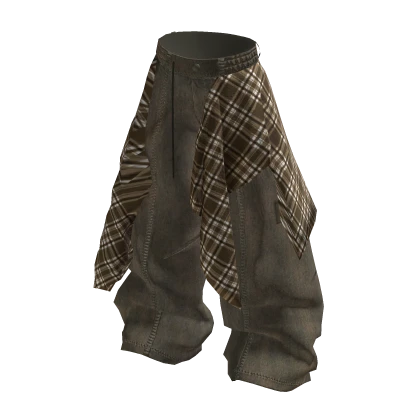 MJ - y2k Brown Jeans With Flannel