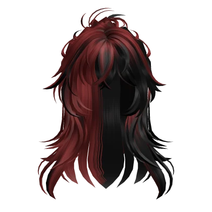 Red&Black Anime Half-Up Hair