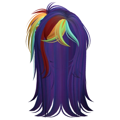 Scene Wispy Spikey Ponytail (Rainbow)
