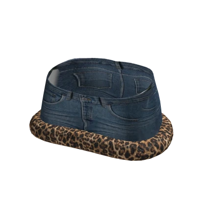 ☆ Gyaru Denim Fur mini skirt in Leopard Print