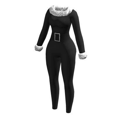 ❆ Black Tight Winter Jumpsuit